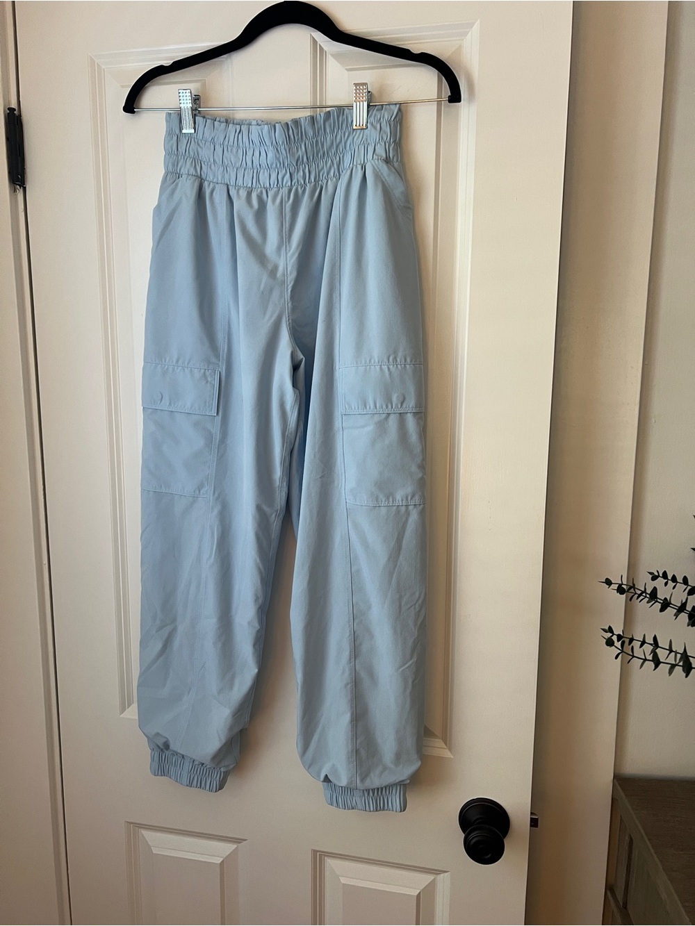 Athleta Girl Pale Blue Elastic Waist Cargo Joggers